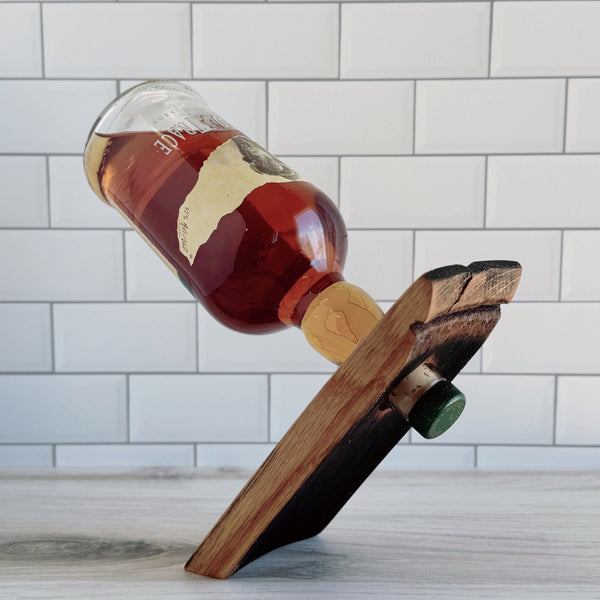 Barrel Stave Balancing Wine Bottle Holder