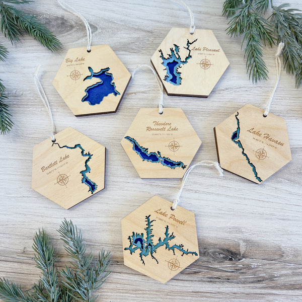 Laser Cut Lake Ornaments