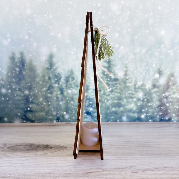 Wooden Nativity Scene Lantern