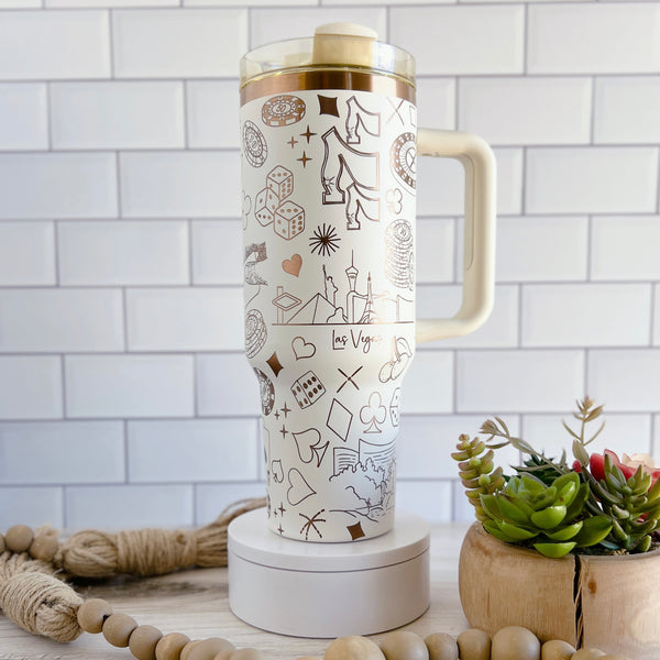 Viva Las Vegas Engraved Tumbler - Full Wrap Design