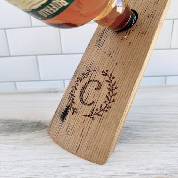 Barrel Stave Balancing Wine Bottle Holder