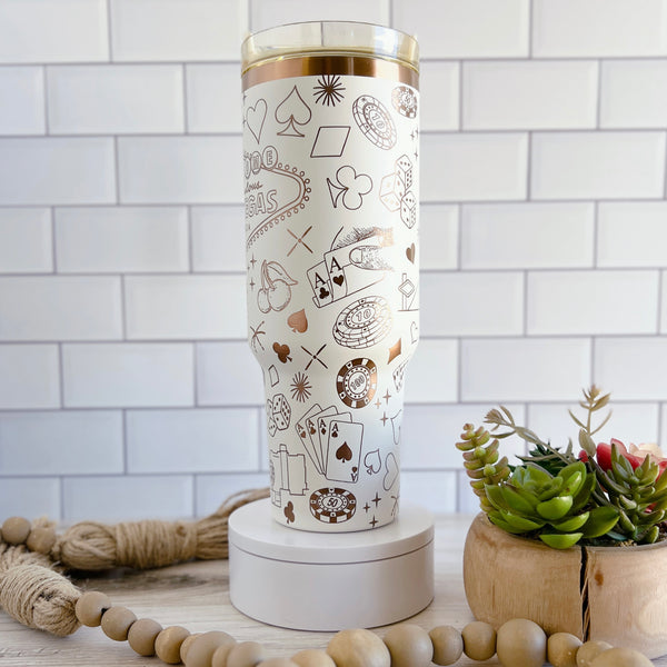 Viva Las Vegas Engraved Tumbler - Full Wrap Design