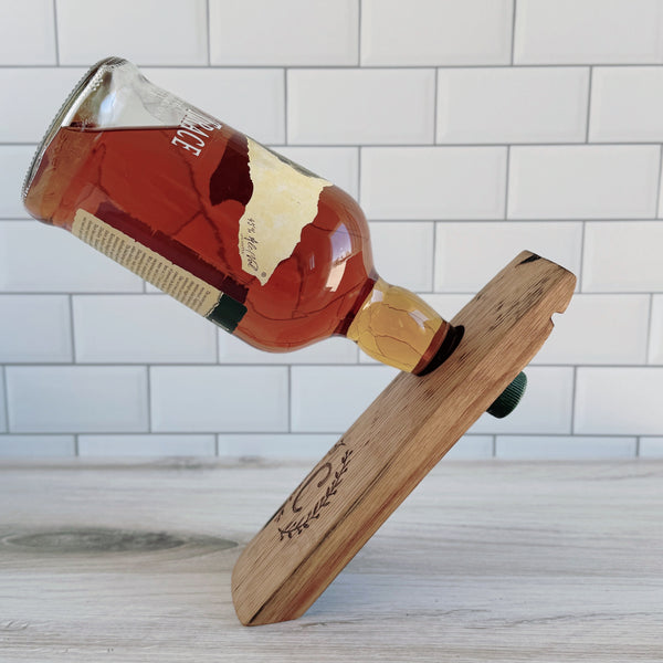 Barrel Stave Balancing Wine Bottle Holder