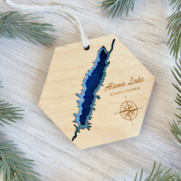 Laser Cut Lake Ornaments