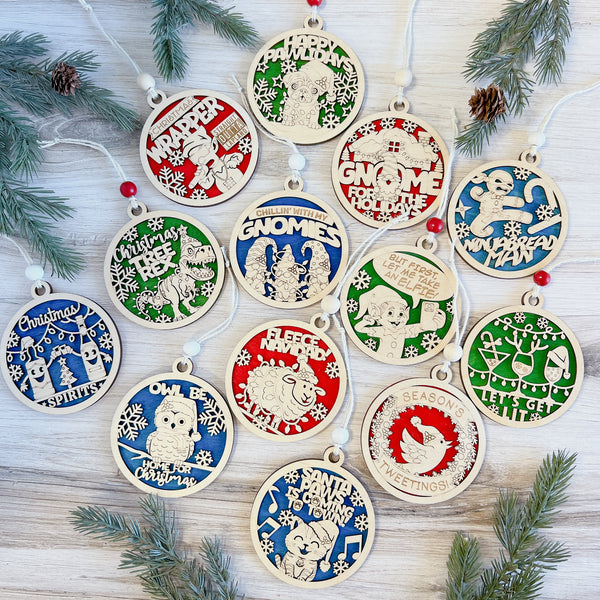 Punny Christmas Ornaments - Choose Your Design