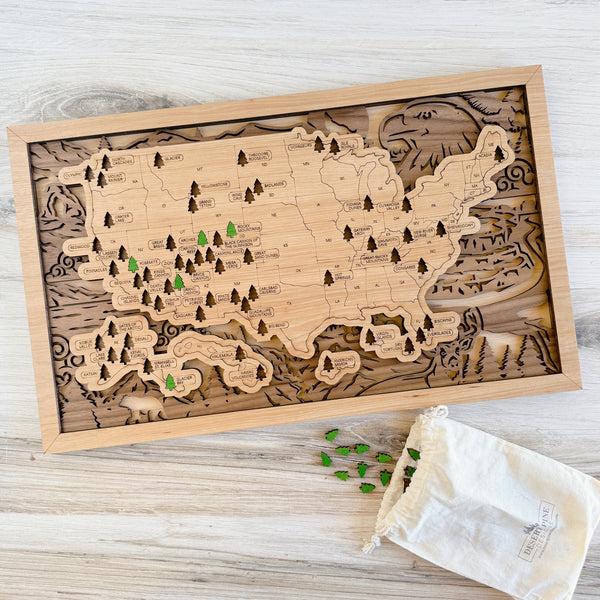 National Parks Travel Map - Wildlife Background