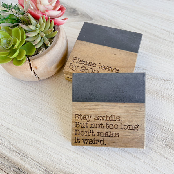 Funny Laser Engraved Coasters