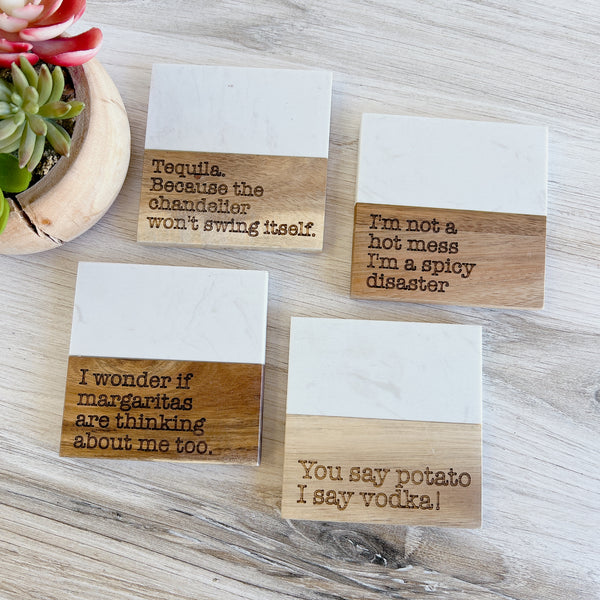 Funny Laser Engraved Coasters