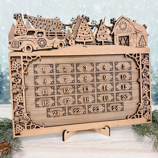 Wooden Advent Calendar - Personalizable