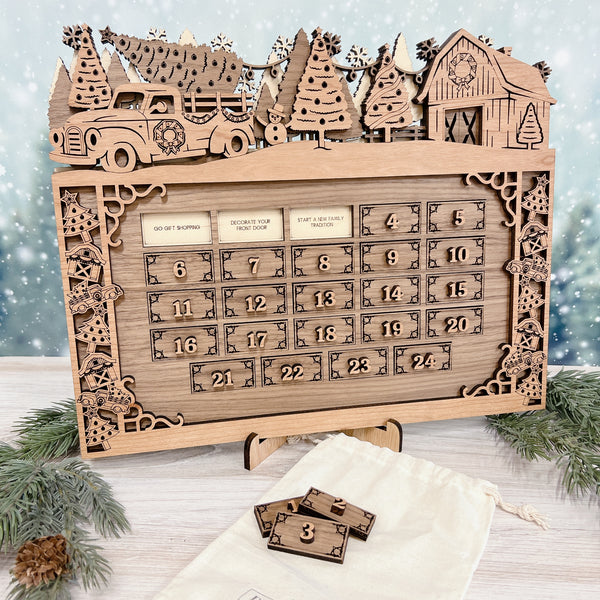 Wooden Advent Calendar - Personalizable
