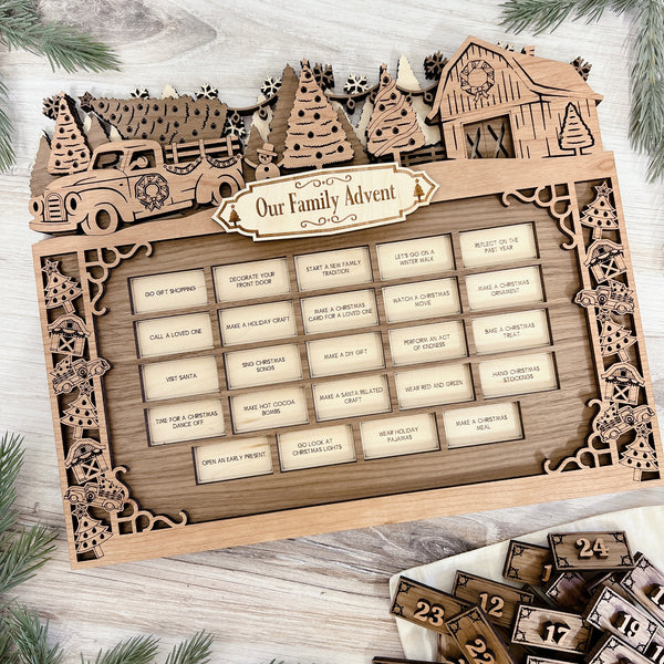 Wooden Advent Calendar - Personalizable