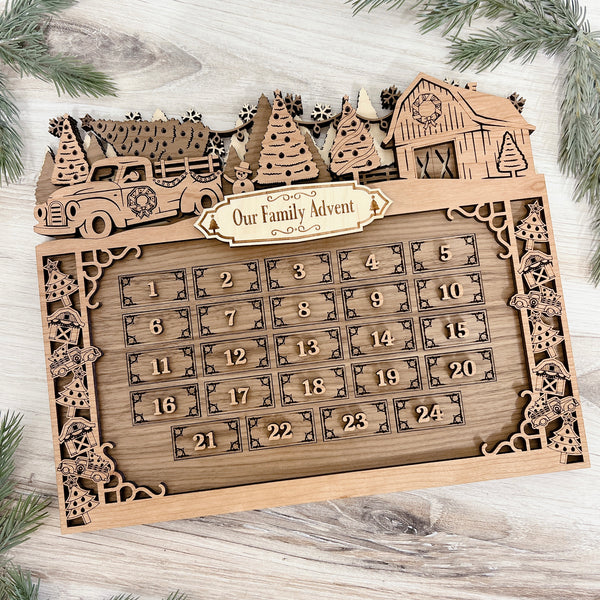 Wooden Advent Calendar - Personalizable