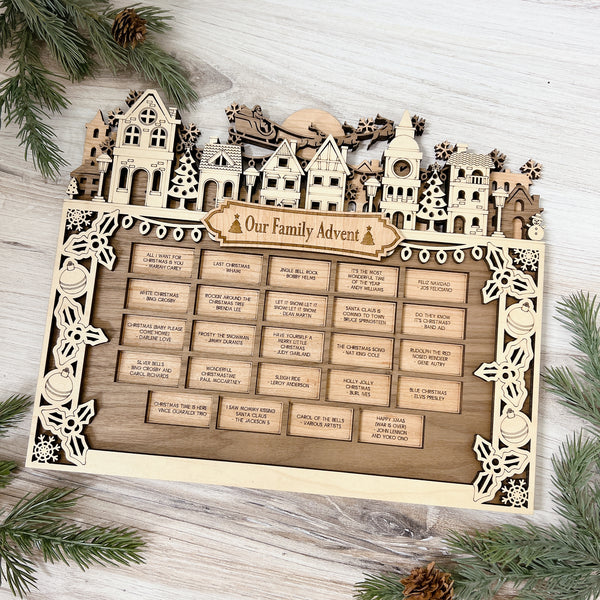 Wooden Advent Calendar - Personalizable