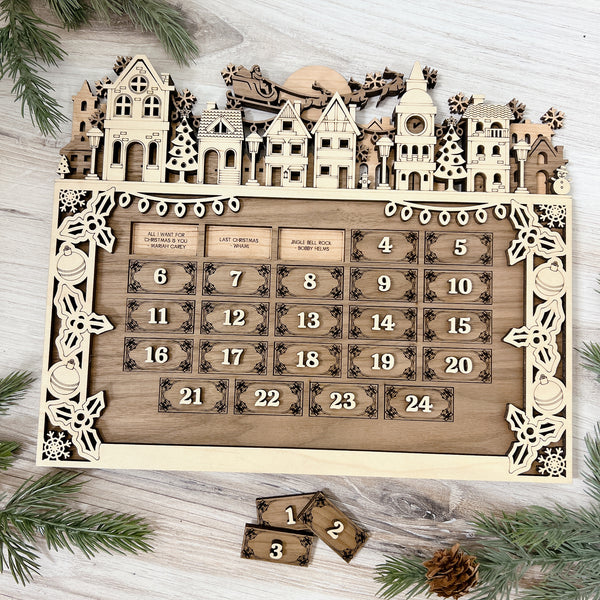 Wooden Advent Calendar - Personalizable