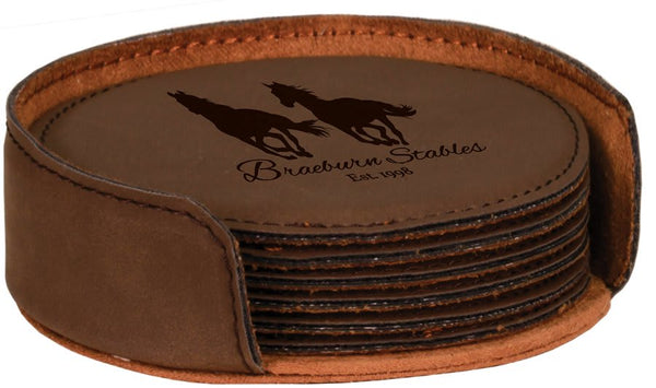 Engraved Leatherette Coasters
