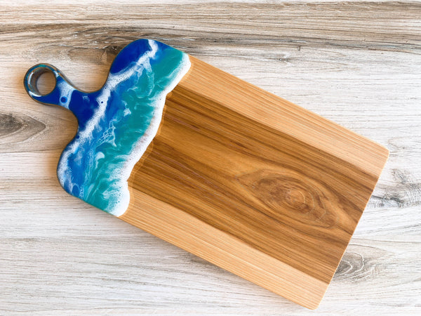 Ocean Wave Resin Charcuterie Board - Hickory