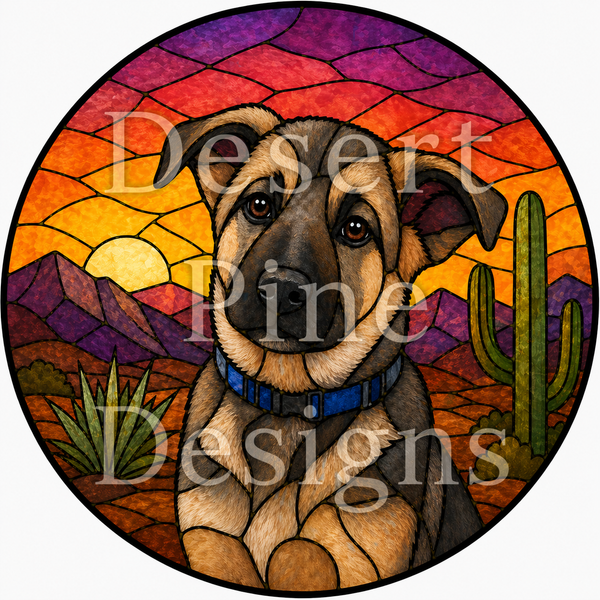 Custom Pet Portrait Stained Glass Sun Catcher | UV Printed Glass Ornament | Personalized Pet Keepsake