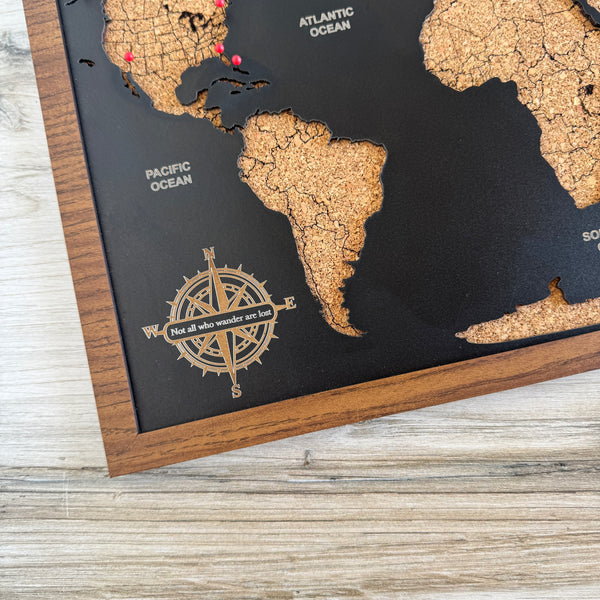 World Travel Map - Table Top Size, Personalized