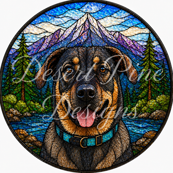 Custom Pet Portrait Stained Glass Sun Catcher | UV Printed Glass Ornament | Personalized Pet Keepsake