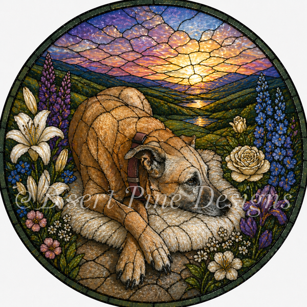 Custom Pet Portrait Stained Glass Sun Catcher | UV Printed Glass Ornament | Personalized Pet Keepsake