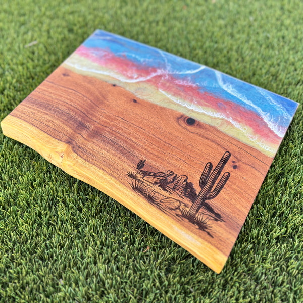 Sunset Epoxy Resin Charcuterie Board