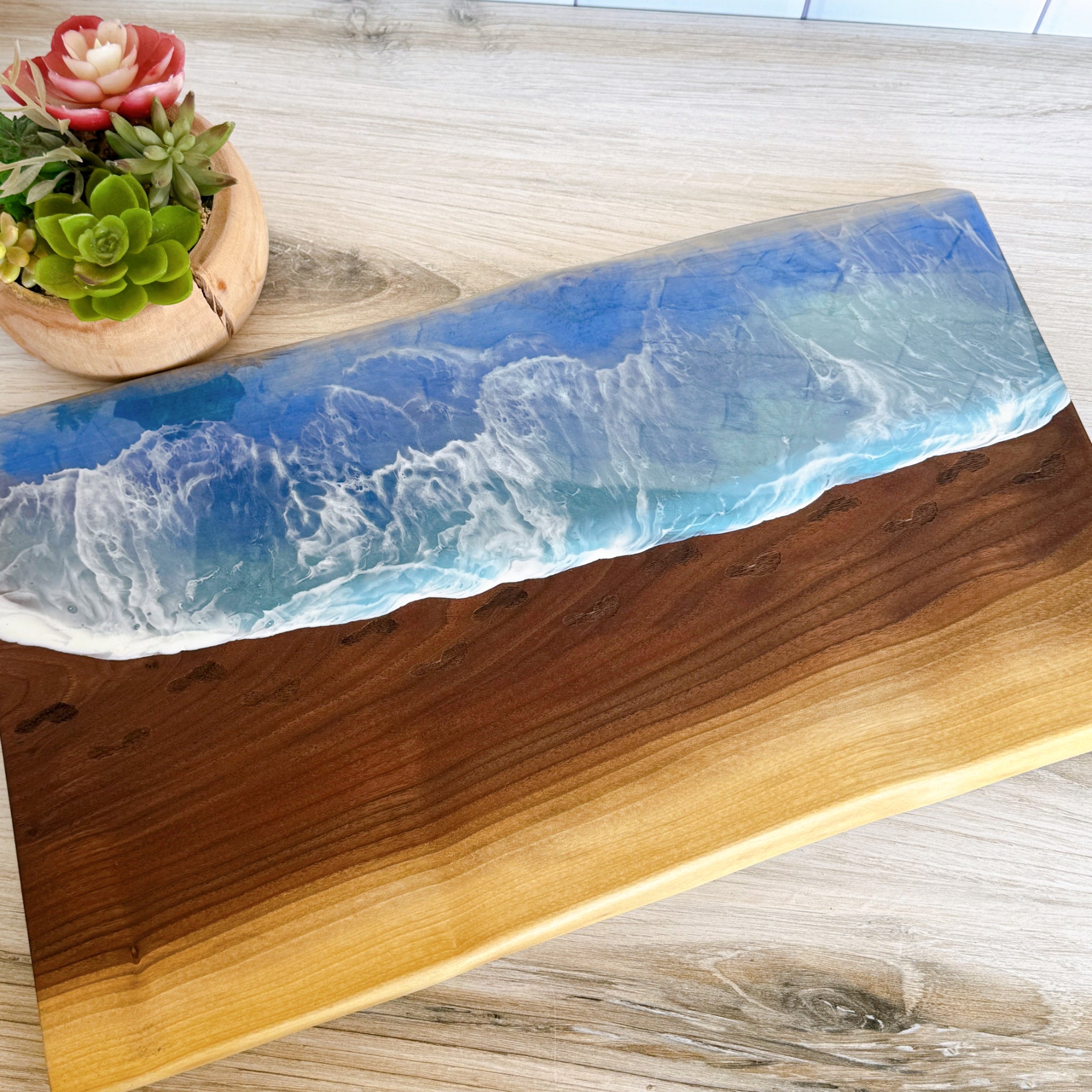 Ocean Wave Epoxy Resin Serving Board
