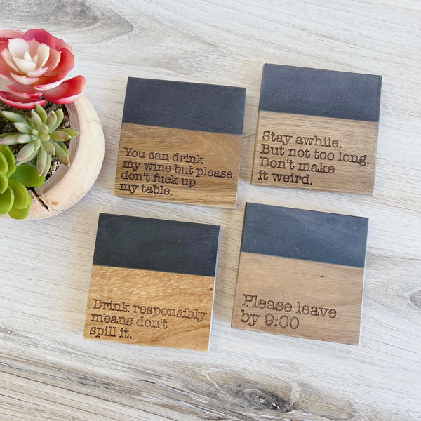 Funny Laser Engraved Coasters