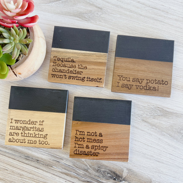 Funny Laser Engraved Coasters