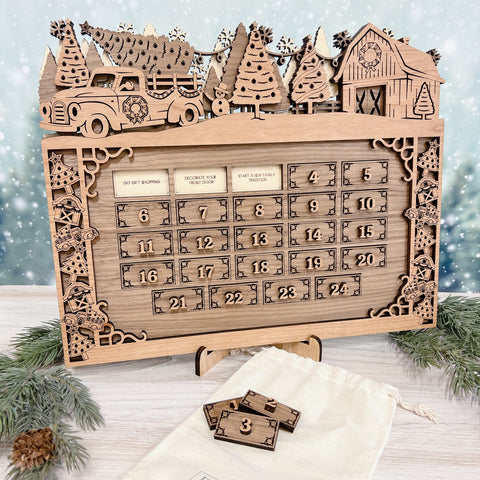 Wooden Advent Calendar - Personalizable