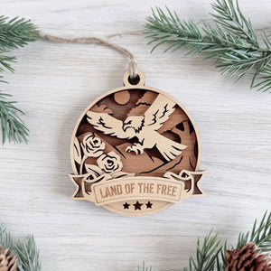 Land Of The Free Patriotic USA Ornament