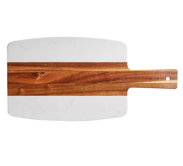 Marble and Acacia Serving Board
