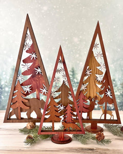 Woodland Christmas Tree Trio