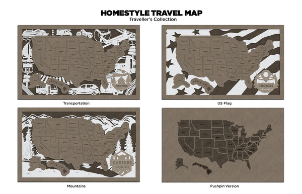 USA Travel Map - Laser Cut Travel Map