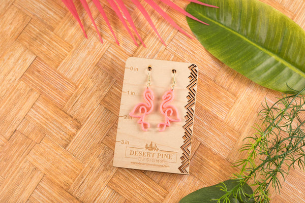 Pink Flamingo Acrylic Earrings