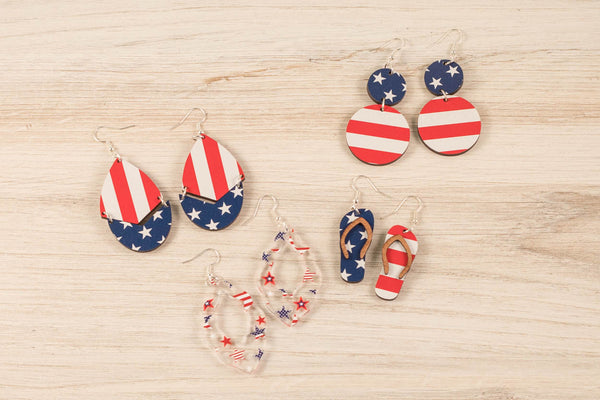 Stars and Stripes Circle Earrings